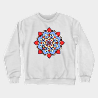 Red and blue mandala pattern Crewneck Sweatshirt